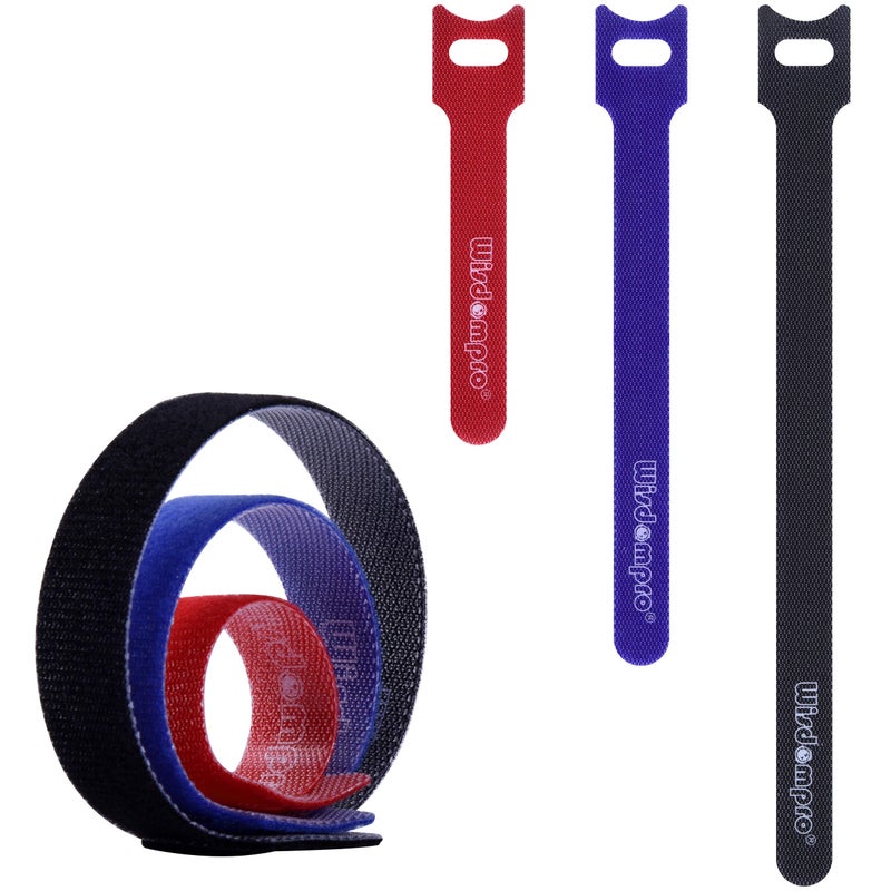 Wisdompro 60 Pack Hook and Loop Straps, Self-gripping Fastening Cord Cable Tie by Wisdompro - Reusable, Durable Functional Tie to Keep Your Home, Office, Workspace from Tangled Messes (4-6-8 Inch, Each 20 Packï¼‰ - Image 1
